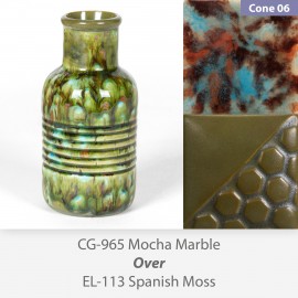 Mocha Marble - CG965 over Spanish Moss EL113 Glaze Combination Mocha Marble - CG965 over Spanish Moss EL113 Glaze Combination
